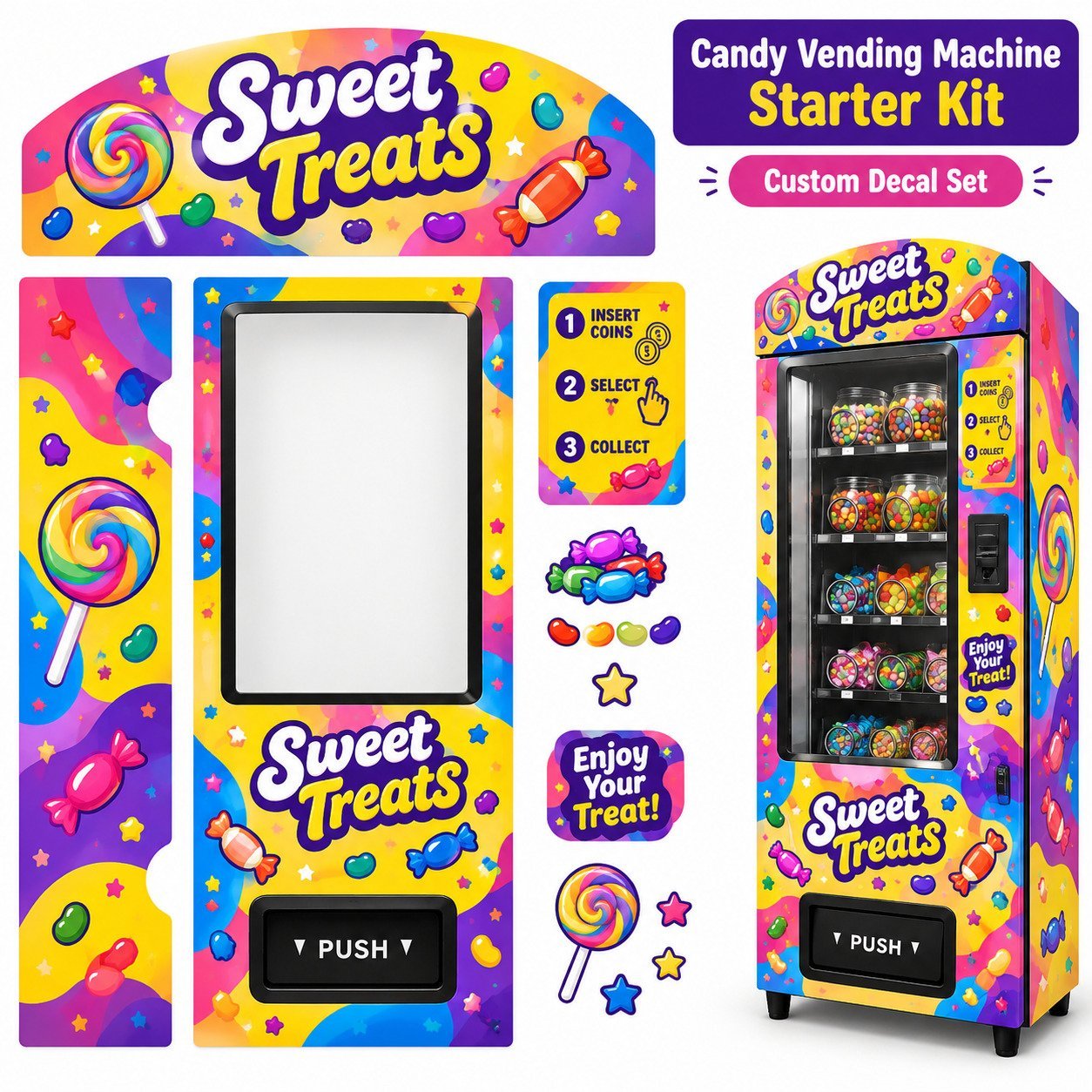 Custom Candy Machine Decal Set